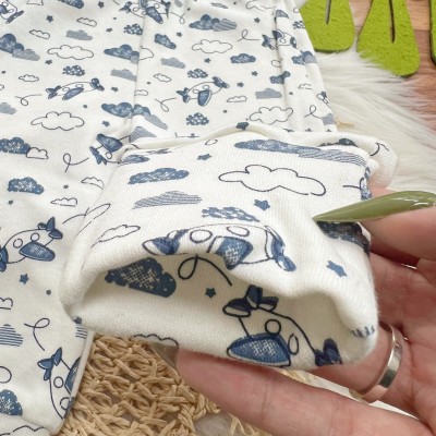 Kit 3 Calças - Little Dino, Azul Jeans e Aviãozinho - Off White e Azul Jeans